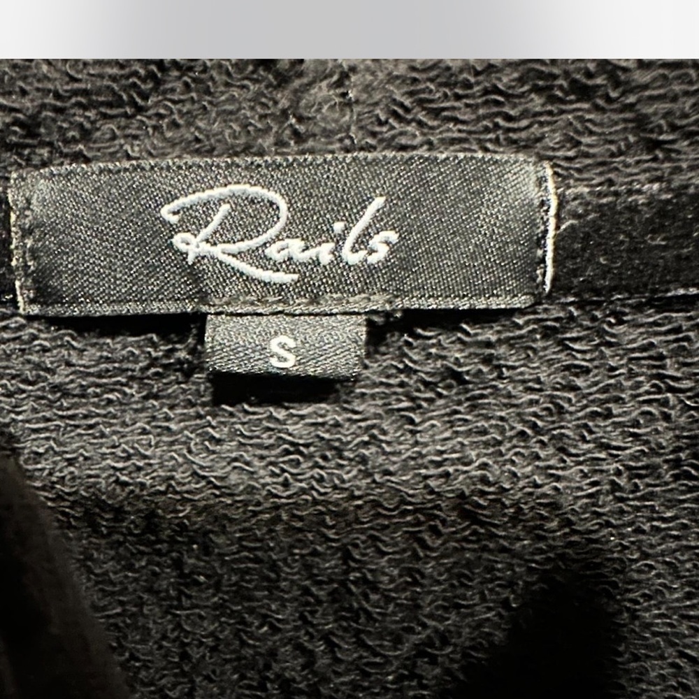 Rails Cropped Black Hoodie - Picture 2 of 6